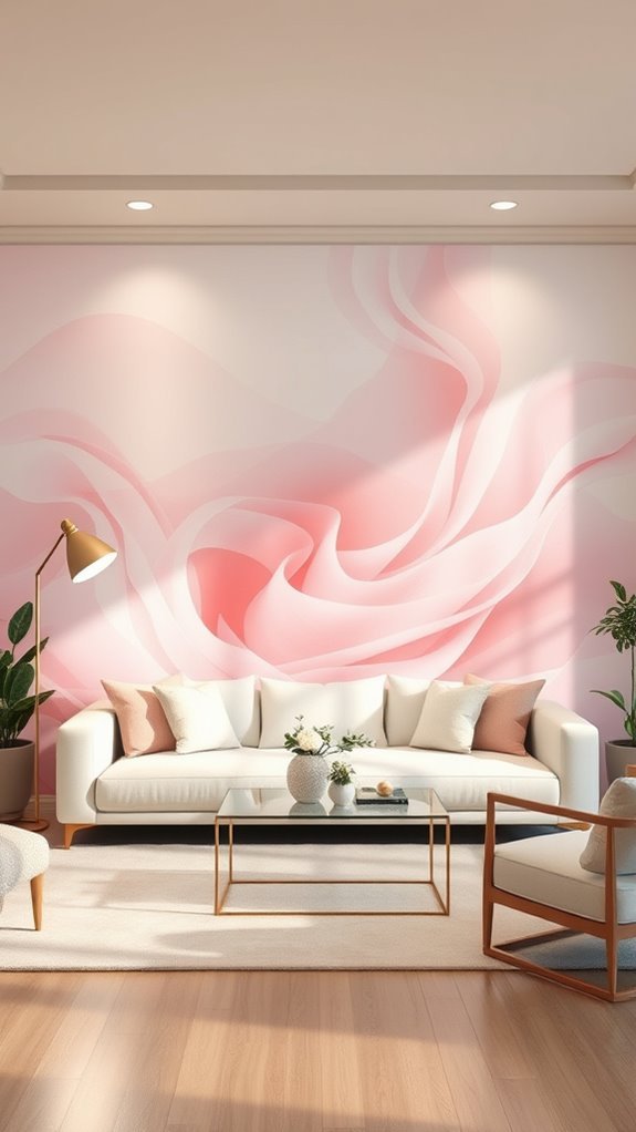light pink mural elegance