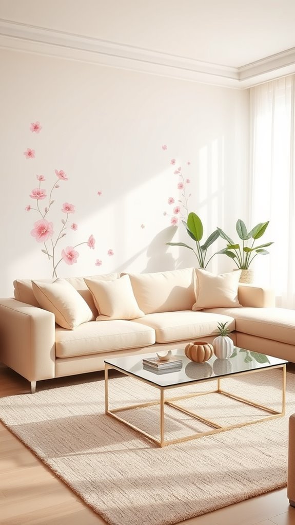 light pink wall decals