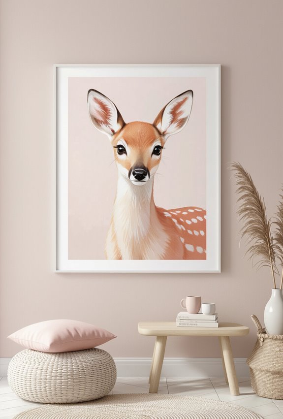 light pink whimsical animal portraits