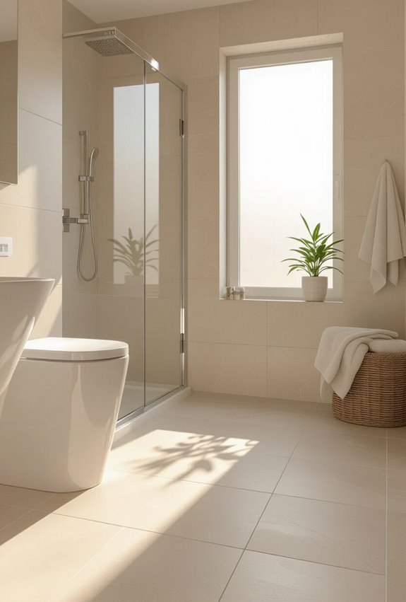 light tiles and mirrors