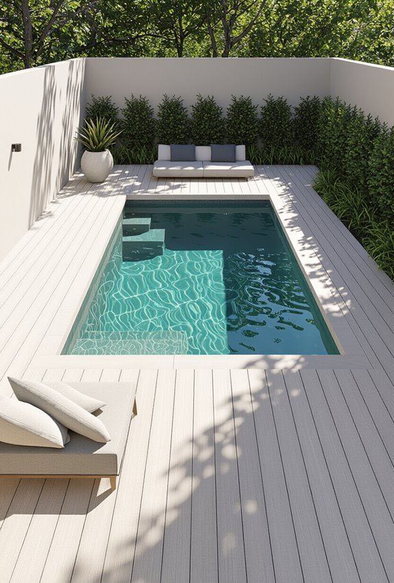 light toned diagonal decking illusion
