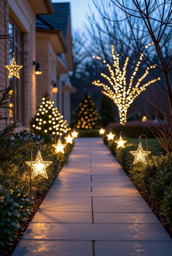 lighted stars and bells