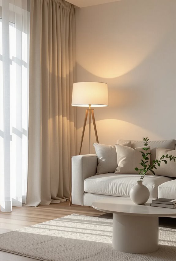 lighting complements room colors