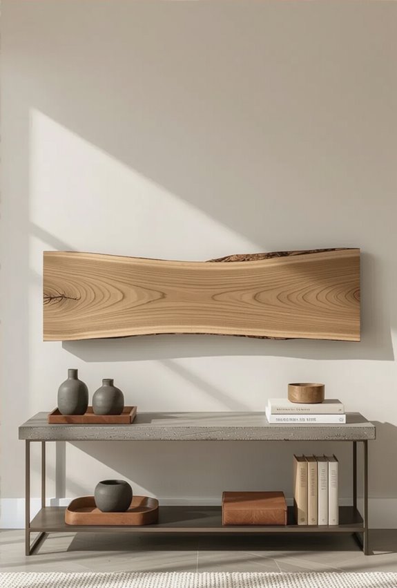 live edge maple oak wall art