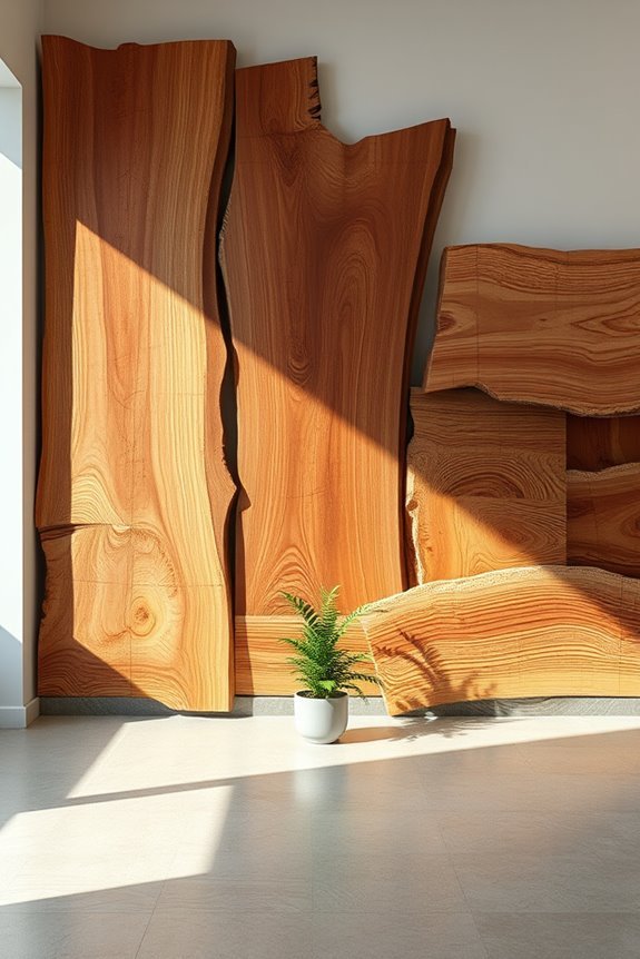 live edge wood accent wall
