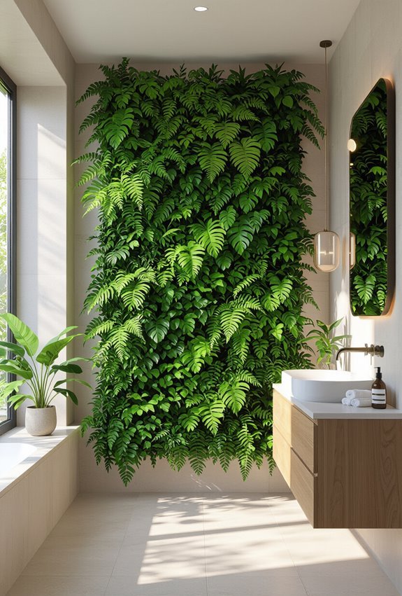 living moss and ferns