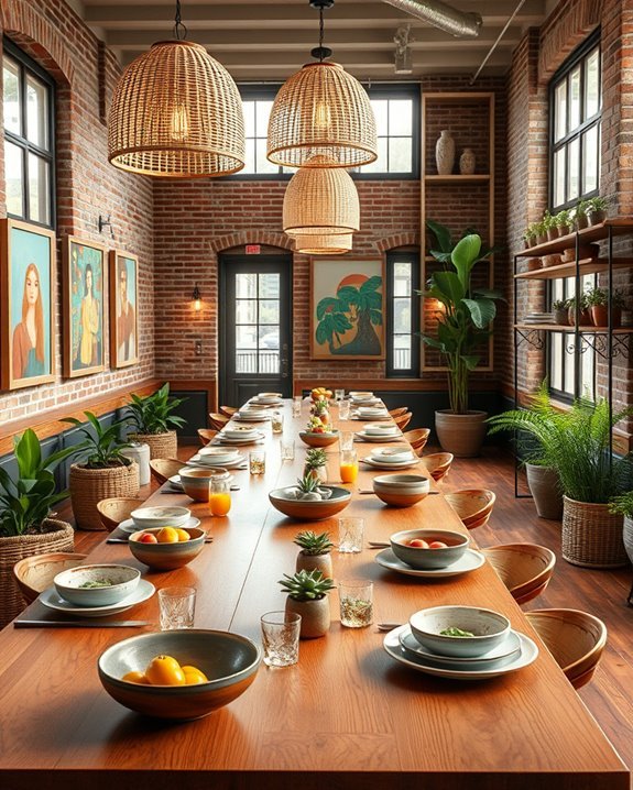 local art enhances dining