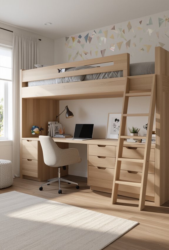 loft bed maximizes space