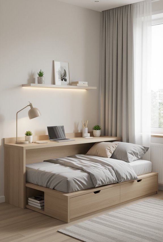 lofted desk under bed solution