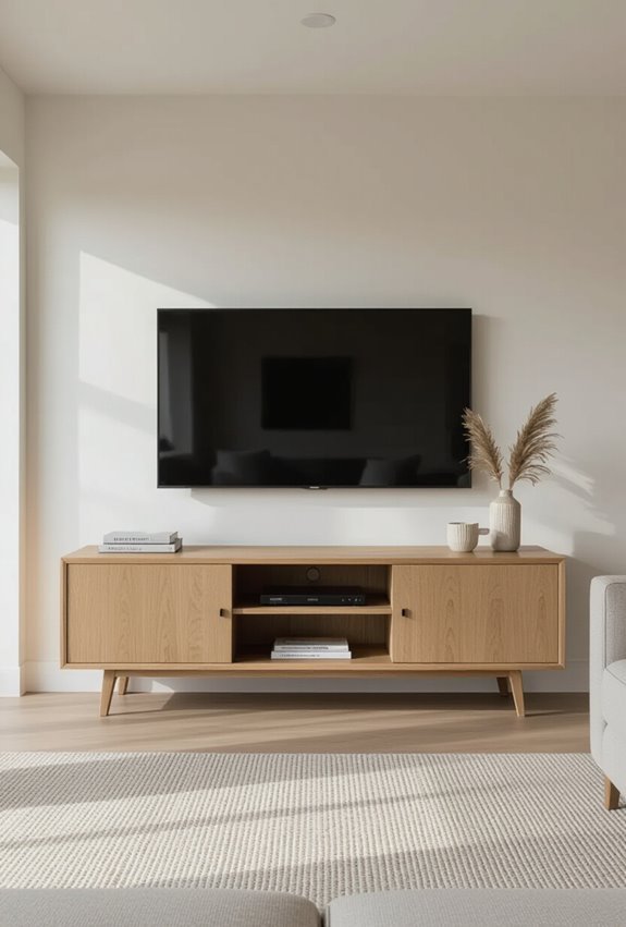 low credenza style media storage
