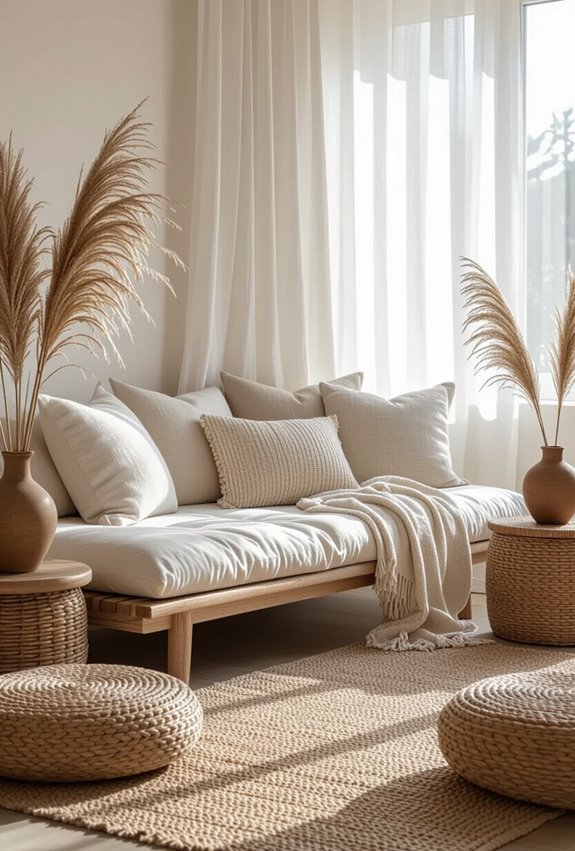 low floor cozy boho seating
