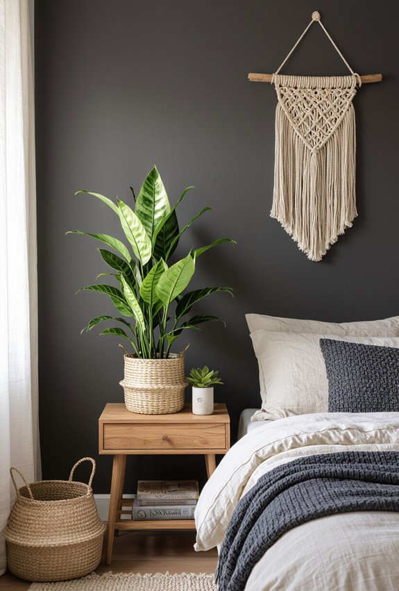 low light boho plant styling