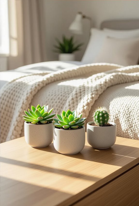 low maintenance geometric succulent displays