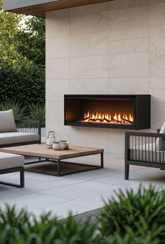 low maintenance year round outdoor fireplace