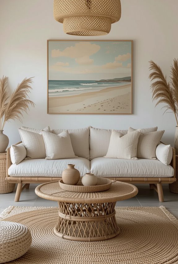 low profile linen slipcovered seating