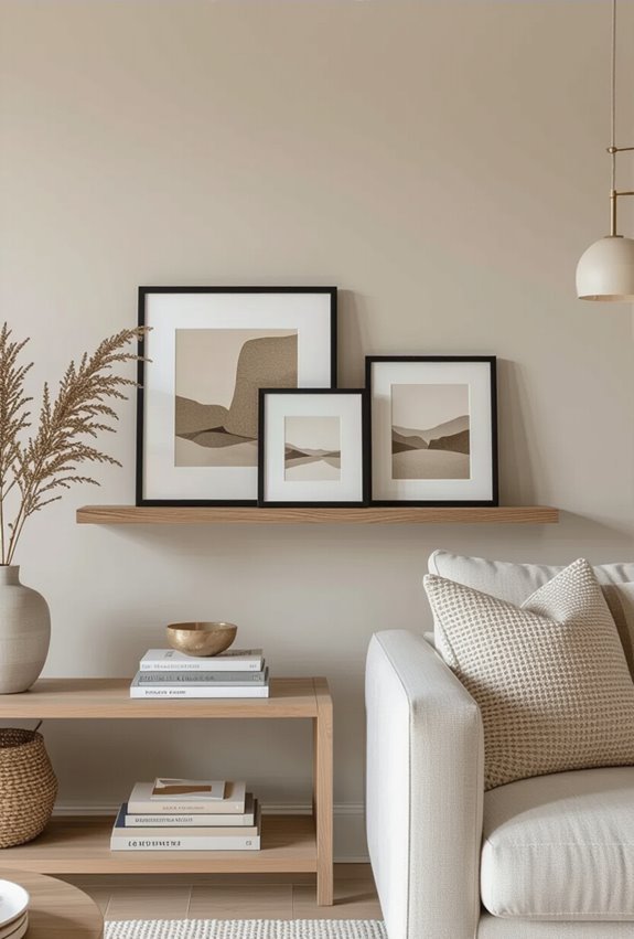 low profile rotating picture ledges
