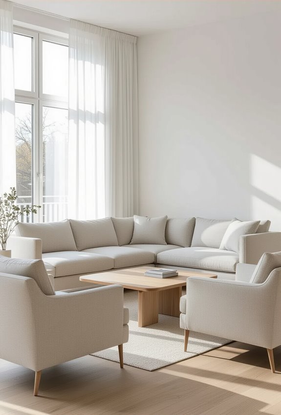 low profile seating for spaciousness