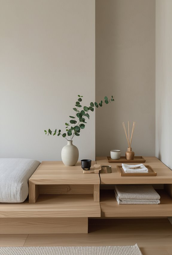 low profile serene bedside organization