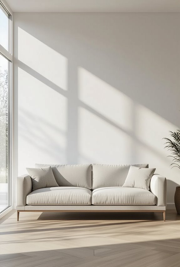 low profile slim legged sectional sofas