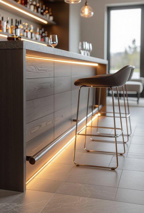 low profile under rail lighting