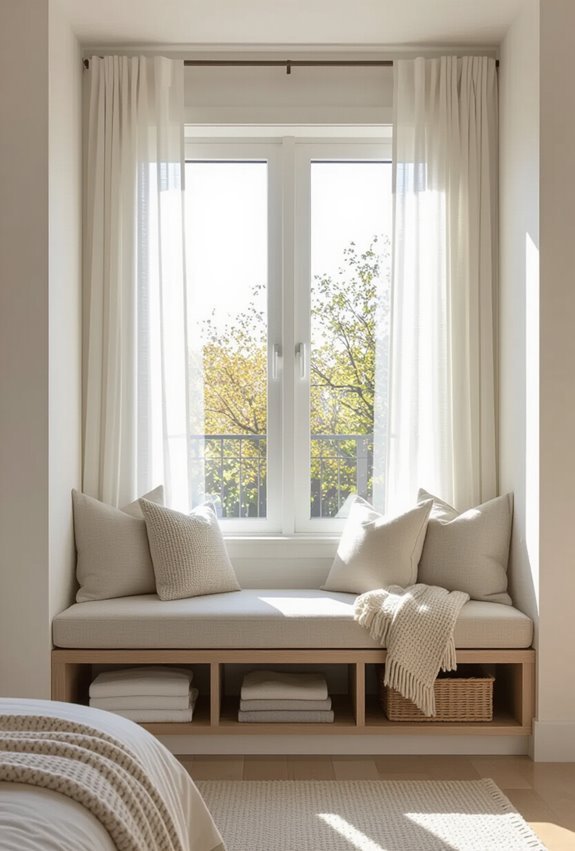low profile under window bench
