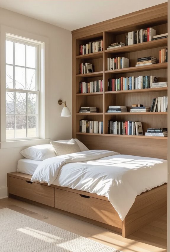 low profile ventilated underbed bookshelves
