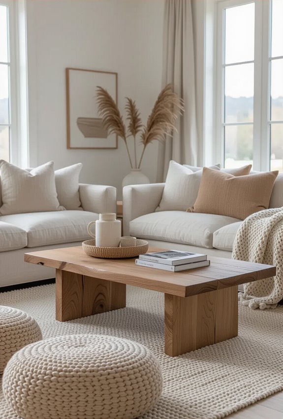 low rounded inviting coffee tables