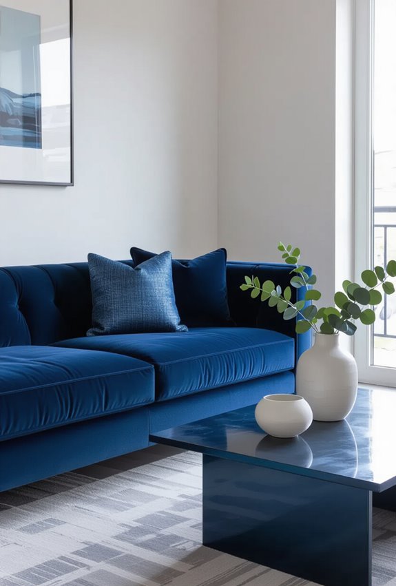 luminous blue metallic accents