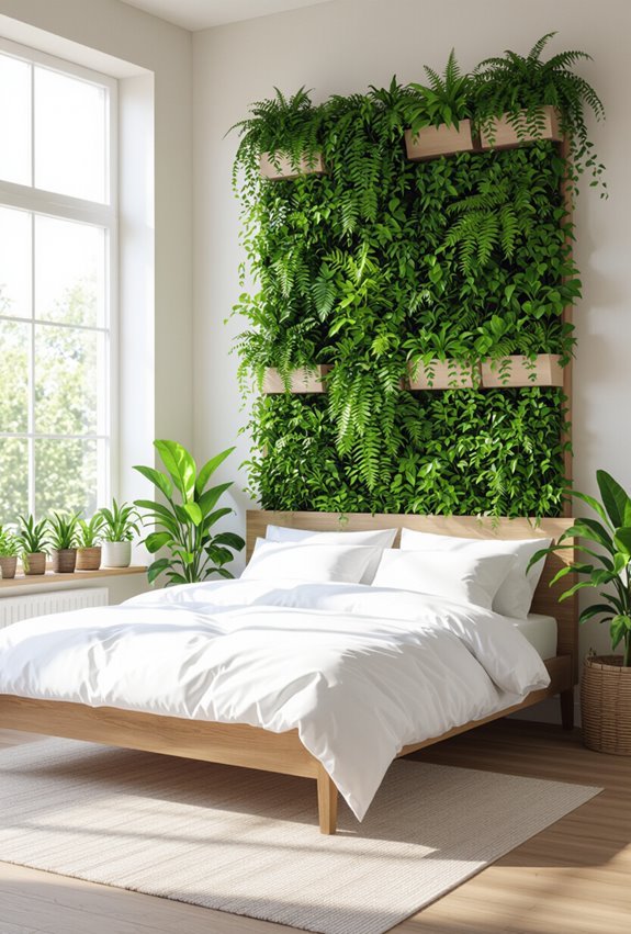 lush bedroom vertical mosswall