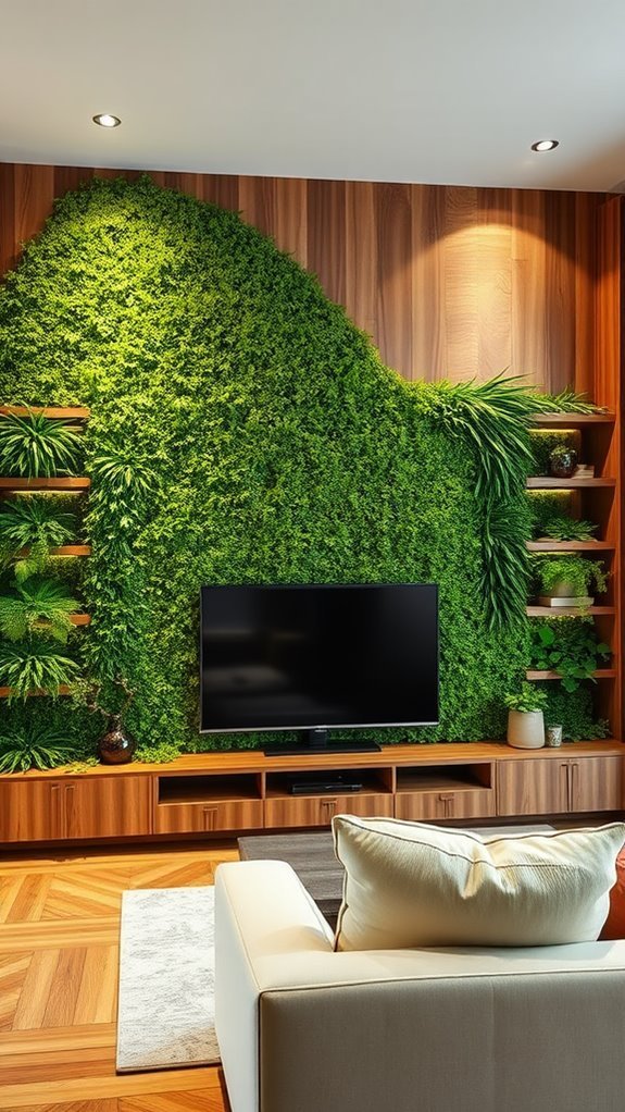 lush greenery and timber