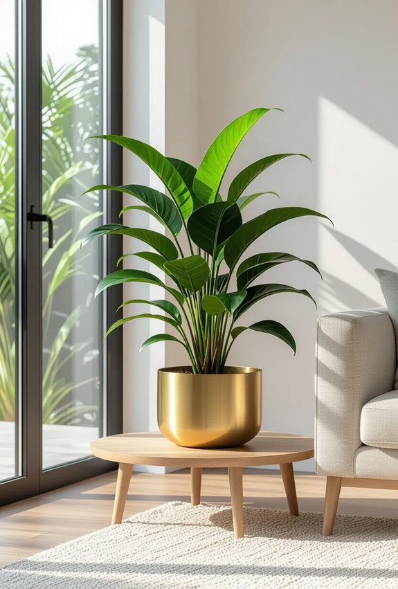 lush greenery in gold