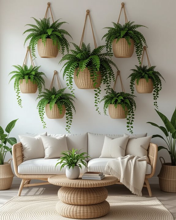 lush indoor hanging gardens