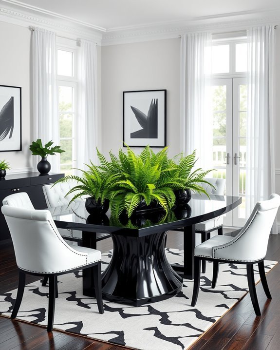lush plants brighten monochrome