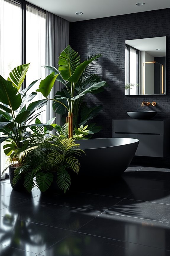 lush plants in darkness