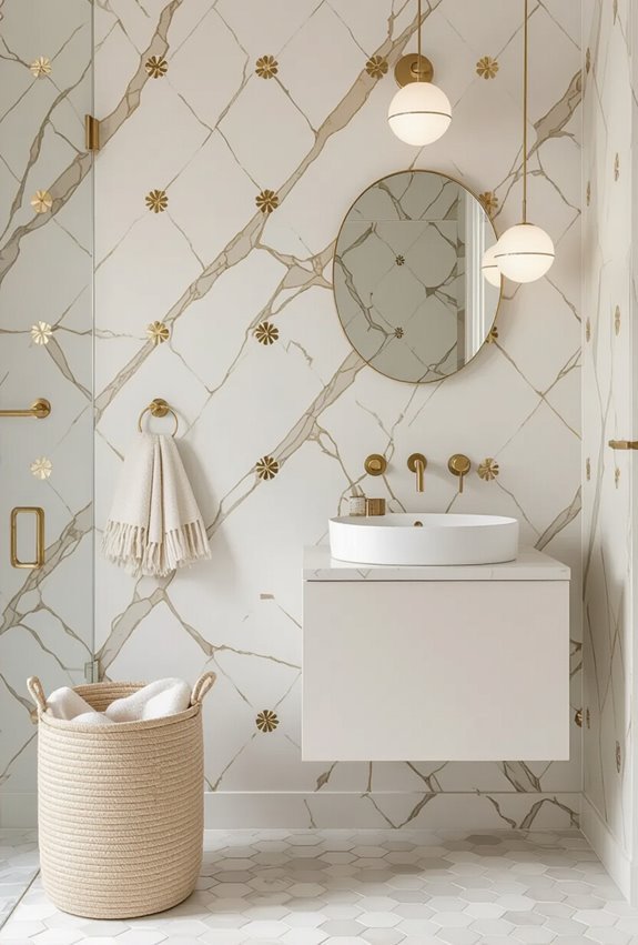 luxe marble with brass accents