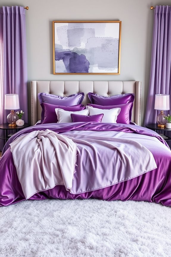 luxe purple bedding elegance