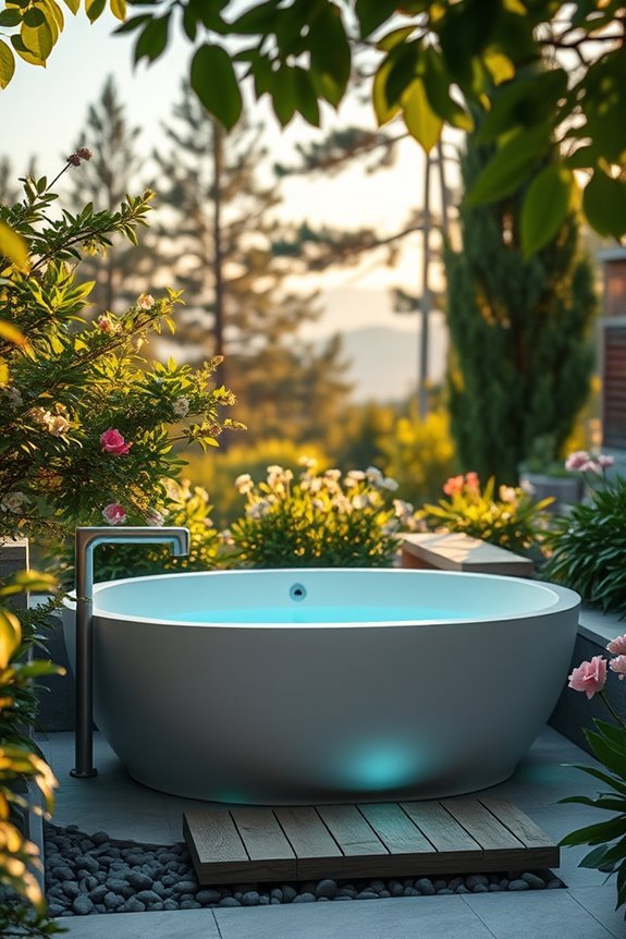 luxurious ambient bathtub lighting