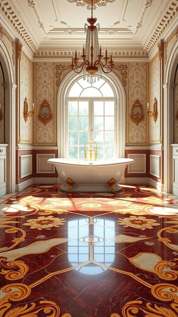 luxurious baroque bathroom flooring