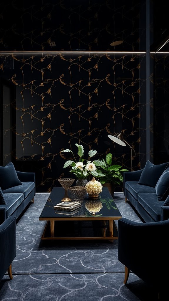 luxurious black and gold