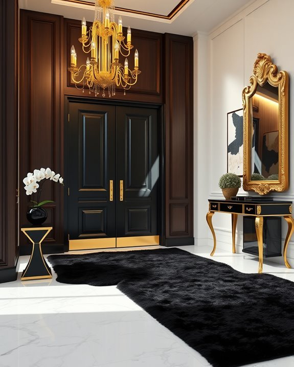 luxurious black and gold decor