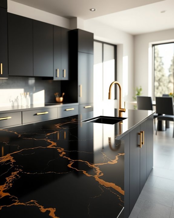 luxurious black and gold