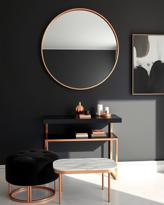 luxurious black and rose gold