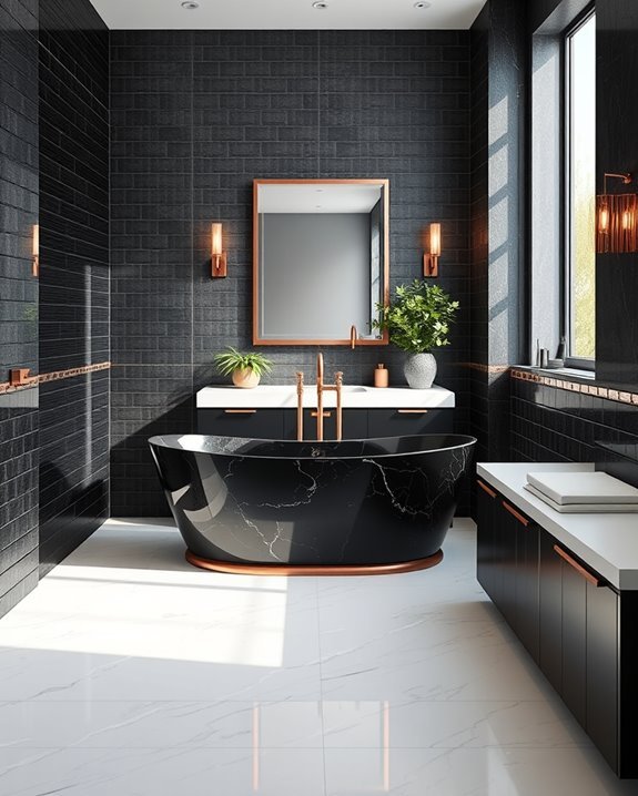 luxurious black and rose gold
