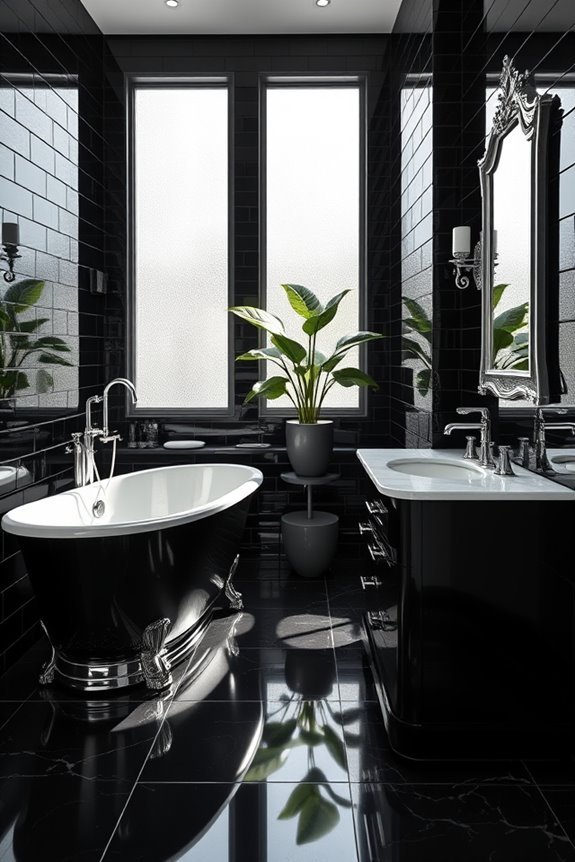 luxurious black and silver