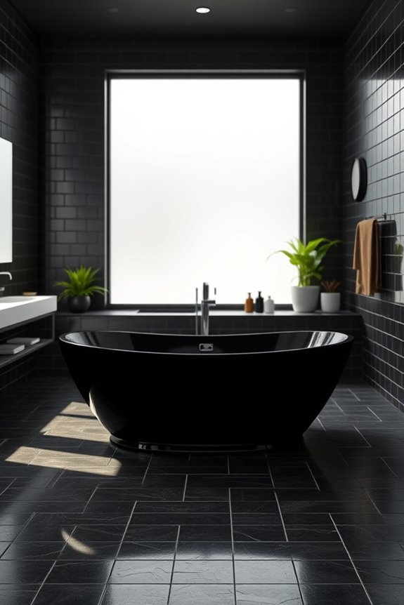 luxurious black bathtub elegance