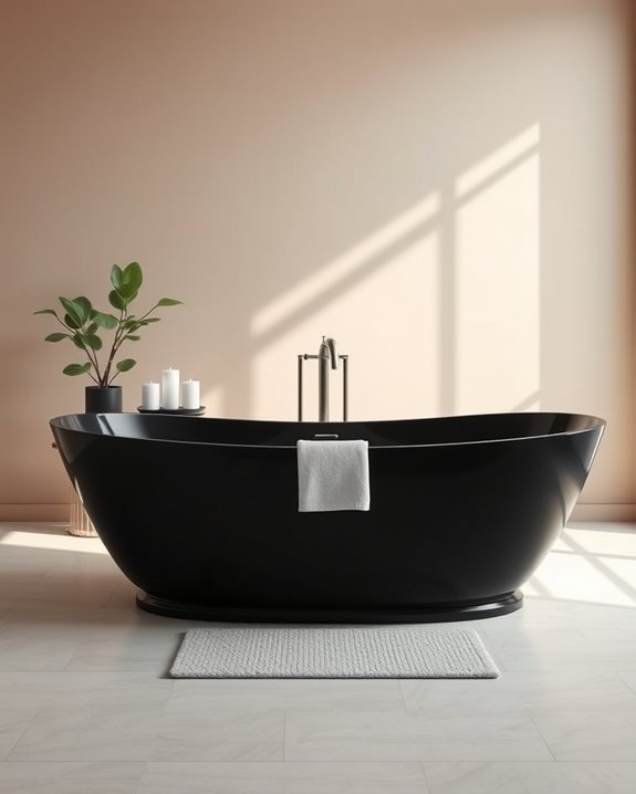 luxurious black bathtub elegance