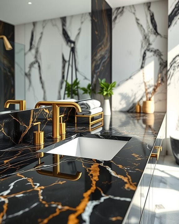 luxurious black gold marble