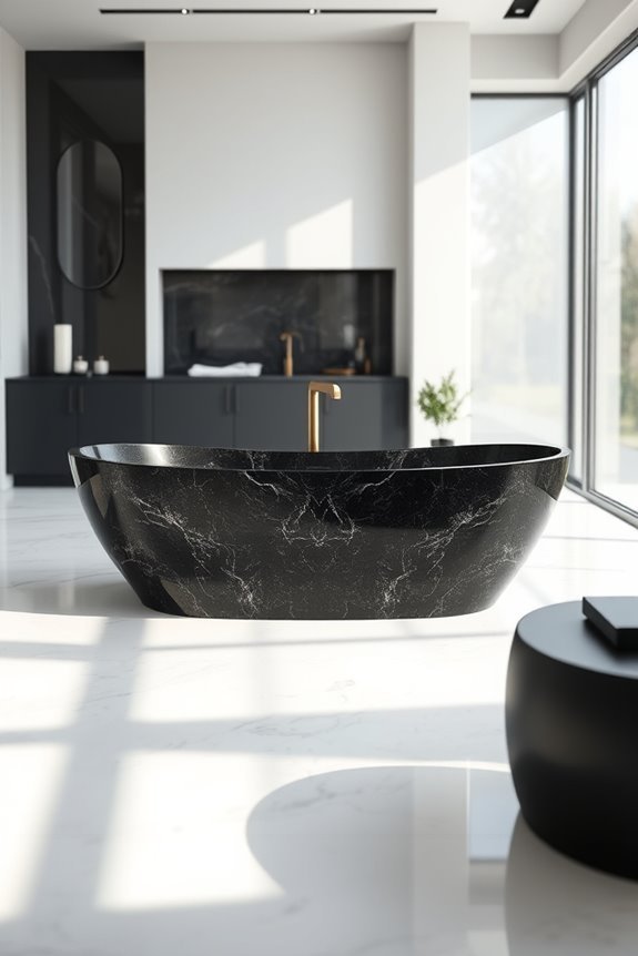 luxurious black granite bathtubs