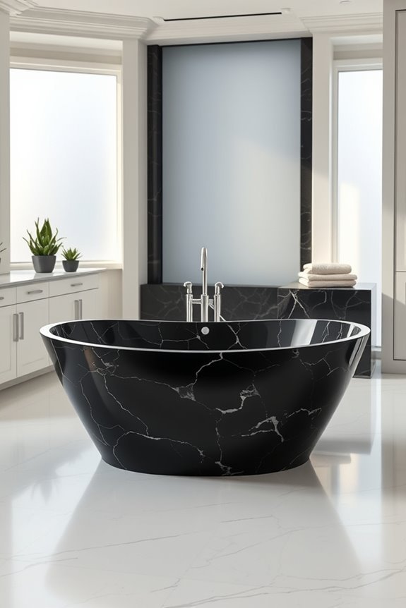 luxurious black marble bathtubs