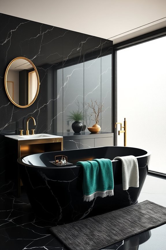 luxurious black marble textiles